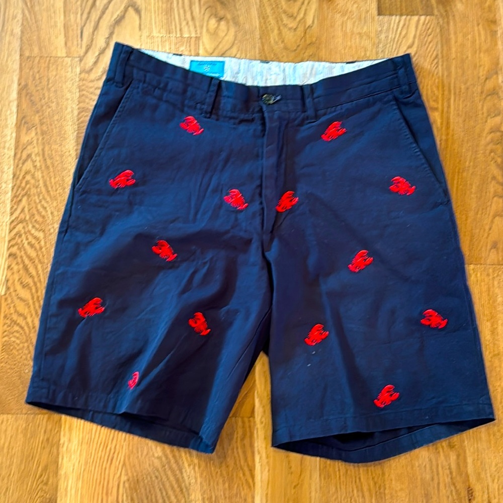 Castaway Nantucket - Cisco Stretch Twill Navy & Red Lobster Shorts - Size 32